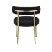 Woker Furniture Dining Chairs Set of 2 Round Upholstered Boucle Dining Room Chairs Mid-Century Modern Kitchen Chairs Curved Backrest Chairs for Dining Room Brushed Brass Metal Legs - DTYStore