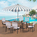 7 Piece Outdoor Patio Set/ Weather Resistance/ Wood Plastic Component/ WPC/ Swivel Chairs/ Al Fresco Dining Set/ Outdoor Dining Set/ Dining Table Set/ Bistro Table - DTYStore