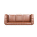 83.46" Brown PU Rolled Arm Chesterfield Three Seater Sofa. - DTYStore