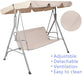 Outdoor Porch Patio Swing Chair with Stand and Waterproof Canopy All Weather Resistant Swing Bench - DTYStore