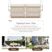1-Piece Woven Rope Outdoor Swing Sofa with Soft Cushions Seating 2 for Patio, Courtyard and Balcony (Beige) - DTYStore