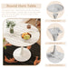 31.4 "round dining table, medieval white marble patterned tulip dining table, 2-3 person metal base dining table, easy to assemble casual coffee table, office desk
