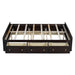 Wood Queen Size Platform Bed Frame with 6 Drawers, Espresso - DTYStore