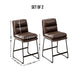 Milos Upholstered 26-inch Counter Height Stools, Set of 2, Antique Brown - DTYStore