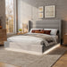Queen Size Platform Bed with LED light, Greige