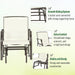 Outsunny 3 Piece Outdoor Glider Chair with Coffee Table Bistro Set, 2 Patio Rocking Swing Chairs with Breathable Sling Fabric, Glass Tabletop, for Backyard, Garden and Porch, Cream White - DTYStore