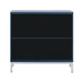 Simple Storage Cabinet Accent Cabinet with Solid Wood Veneer and Metal Leg Frame for Living Room, Entryway, Dining Room (Navy) - DTYStore
