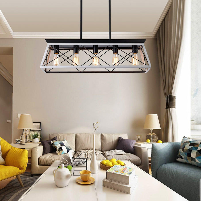 5-Light Farmhouse Chandeliers For Dining Room white(No Bulbs) - DTYStore