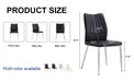 6 black dining chairs. Modern chairs from the Middle Ages. Made of PU material cushion and silver metal legs. Suitable for restaurants and living rooms - DTYStore