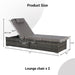 Outdoor Chaise Lounge Chair Set of 2 with Storage Patio Pool Chairs Tanning Lounges for Outside,Beach Rattan Recliners with Adjustable Backrest, Table, Cushion for Poolside Backyard Garden - DTYStore