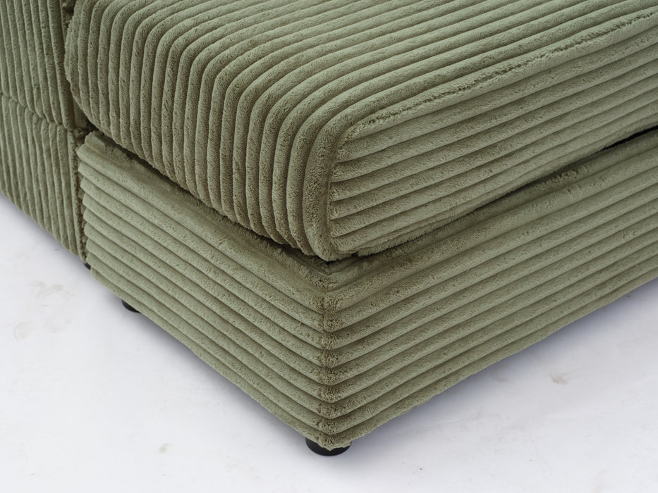 Modern Sectional Couch , 2 Pieces Corduroy Couch Cushion Covers , Soft Stretch Sofa Slipcovers with 2pcs Pillows