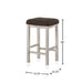 Antique White Finish Solid wood Farmhouse Design Kitchen 2pc Stools Dark Brown Chairs Linen-like Upholstered Seat Dining Room - DTYStore