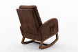 Rocking Chair, Modern Glider Chair, Recliner Armchair with Wood Legs and Side Pocket, Nursery Rocking Accent Chair with High Back for Living Room Bedroom (Coffee linen) - DTYStore