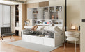 Twin Size Wooden Daybed With Hydraulic bed and All-in-One Cabinet and Shelf, White - DTYStore