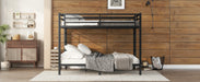 Metal Queen over Queen Bunk Bed for Teens and Adults,Space-Saving/Noise Reduced/No Box Spring Needed, Black - DTYStore
