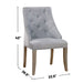 Set of 2 Flannelette Upholstered Dining Side Chair in Silver and Light Gray - DTYStore
