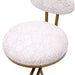 Bar Stools Set of 2 S-shaped Gold Barstools with Backrest Floral Print Upholstered Dining Chairs Counter Height Stool for Kitchen Island (Gold & White Print) - DTYStore