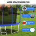 14FT Trampoline with Basketball Hoop, ASTM Approved Reinforced Type Outdoor Trampoline with Enclosure Net - DTYStore
