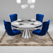 PrimeNest Noblesse Collection Upholstered Silver Legged Dining Chair, Set of 2, Blue - DTYStore