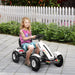 Kids Pedal Go Kart, Outdoor Ride on Toys with Adjustable Seat, Sharp Handling, Handbrake, 4 Non-Slip Rubber Wheels for Boys & Girls Aged 5-12 Years Old, White - DTYStore