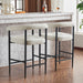 Modern Upholstered Bar Stools Set of 2, Boucle Fabric Counter Height Chairs with Metal Frame & Armrests, Kitchen Island Bar Chairs for Home, Dining Room, Cafe,White - DTYStore