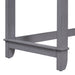 4-piece Dining Bar Table Set with 3 Upholstered Stools, Multifunctional Dining Table with 3 Drawers (Gray) - DTYStore