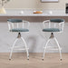 26'' Swivel Counter Height Bar Stool, Set of 2- Fabric Seat with Metal Frame, Modern Industrial Design Bar Chairs for Kitchen Island, Dining Room, Home Bar, Counter Seat (BLUE) - DTYStore