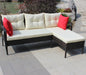 Outdoor patio Furniture sets 2 piece Conversation set wicker Ratten Sectional Sofa With Seat Cushions(Beige Cushion) - DTYStore