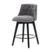 007-25' Swivel Bar Stools Set of 2-Modern Counter Height Stools with Linen Upholstery&Button Tufted Back, Solid Wood Frame Barstools for Kitchen Island, Breakfast Bar or Home Pub, Dark Grey - DTYStore