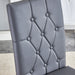 2 piece set of gray armless dining chairs brings a touch of elegance and mystery to the dining area with its deep gray tone,The grid and buckle design of the back add a vintage yet fashionable touch - DTYStore
