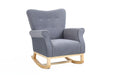 Modern Rocking Chair, Upholstered Accent Chair for Nursery, Playroom, Bedroom and Living Room, Small Contemporary Rocker, Kids Cushioned Arm Chair, Grey - DTYStore