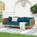 CLAREMONT 3 SEATER DAYBED WITH RATTAN ARMS (TEAK CUSHION) - DTYStore
