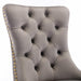 Nikki Collection Modern, High-end Tufted Solid Wood Contemporary Velvet Upholstered Dining Chair with Golden Stainless Steel Plating Legs,Nailhead Trim,Set of 2,Gray and Gold - DTYStore