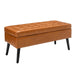 Storage Bench with Storage Bench for Bedroom End of Bed Bench Foot of Bed Bench Entryway Bench Storage Ottoman Bench 43.3" W x 17.7" Brown Leather Bench - DTYStore