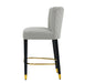 27inch-counterstool, modern design with a smooth, light - colored fabric and circular footrest with a gold - colored finish,creates a sophisticated and luxurious look--Grey - DTYStore