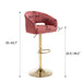 modern velvet bar chair, back hollowed-out with armrest, gold horn cross-legged, height adjustable - DTYStore