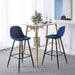 Bar Stools Set of 2, 30 Inches Velvet Barstool Modern Counter Bar Height Chair with Back, Sturdy Metal Legs & Footrests, Easy Assembly, Island Stool for Kitchen Bar - DTYStore