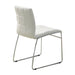 Set of 2 Leatherette Upholstered Side Chairs in White and Chrome - DTYStore