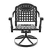Cast Aluminum Patio Swivel Chair 2PCS With Black Frame and Cushions In Random Colors - DTYStore