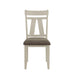 Set of 2 Dining Chairs with Upholstered Seat, Grey and White - DTYStore