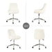 Modern teddy fleece fabric with chrome legs living room furniture dining chair, soft and comfortable, lift adjustment, free movement convenient, space saving. (set of 1) - DTYStore