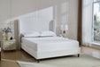Hannah Upholstered Wingback Bed Size King / Tall 54" Headboard Upholstered King Bed / Premium Cream White Chenille / Minimalist Designs / No Box Spring Needed / Easy Assembly / King - DTYStore
