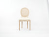 Upholstered Fabrice With Rattan Back French Dining Chair with rubber legs,Set of 2,Beige - DTYStore