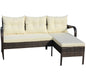 Outdoor patio Furniture sets 2 piece Conversation set wicker Ratten Sectional Sofa With Seat Cushions(Beige Cushion) - DTYStore