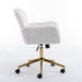 Furniture Office Chair,Artificial rabbit hair Home Office Chair with Golden Metal Base,Adjustable Desk Chair Swivel Office Chair,Vanity Chair(Beige) - DTYStore