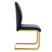 Luxury Simple Arch Chair - Set of 8 BLACK PU Material High Resilience Dining Chair with Arched Metal Gold Leg.Packed In Two Boxes. - DTYStore