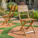 Outdoor Acacia Wood Folding Dining Chair (Set of 2),Natural - DTYStore