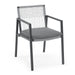 Outdoor Dining Set, Aluminum Dining Chair Set of 6 with Rope+Aluminum Dining Table with Faux Wood Top, Gray+Black - DTYStore