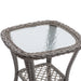 3 Pieces Outdoor Swivel Rocker Patio Chairs, 360 Degree Rocking Patio Conversation Set with Thickened Cushions and Glass Coffee Table for Backyard, Khaki - DTYStore