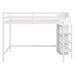 Full Size Loft Bed with Built-in Storage Wardrobe and Staircase, White(Old SKU:SM000527AAK)
